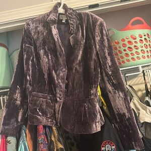 Purple velvet blazer